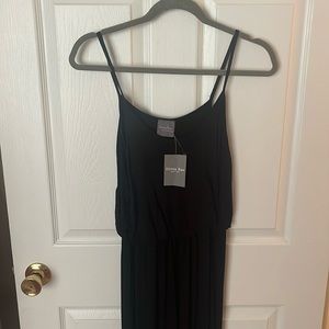 Long black strap dress! Great with a little jacket or just to wear by itself!